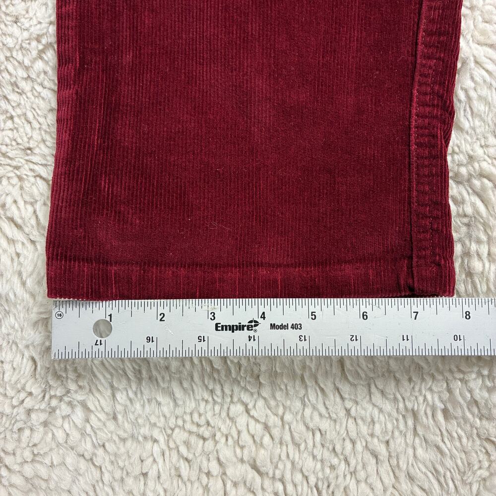 Bill Blass Pants Womens Actual 30 Burgundy Stretch Corduroy High Rise Straight - Picture 11 of 11